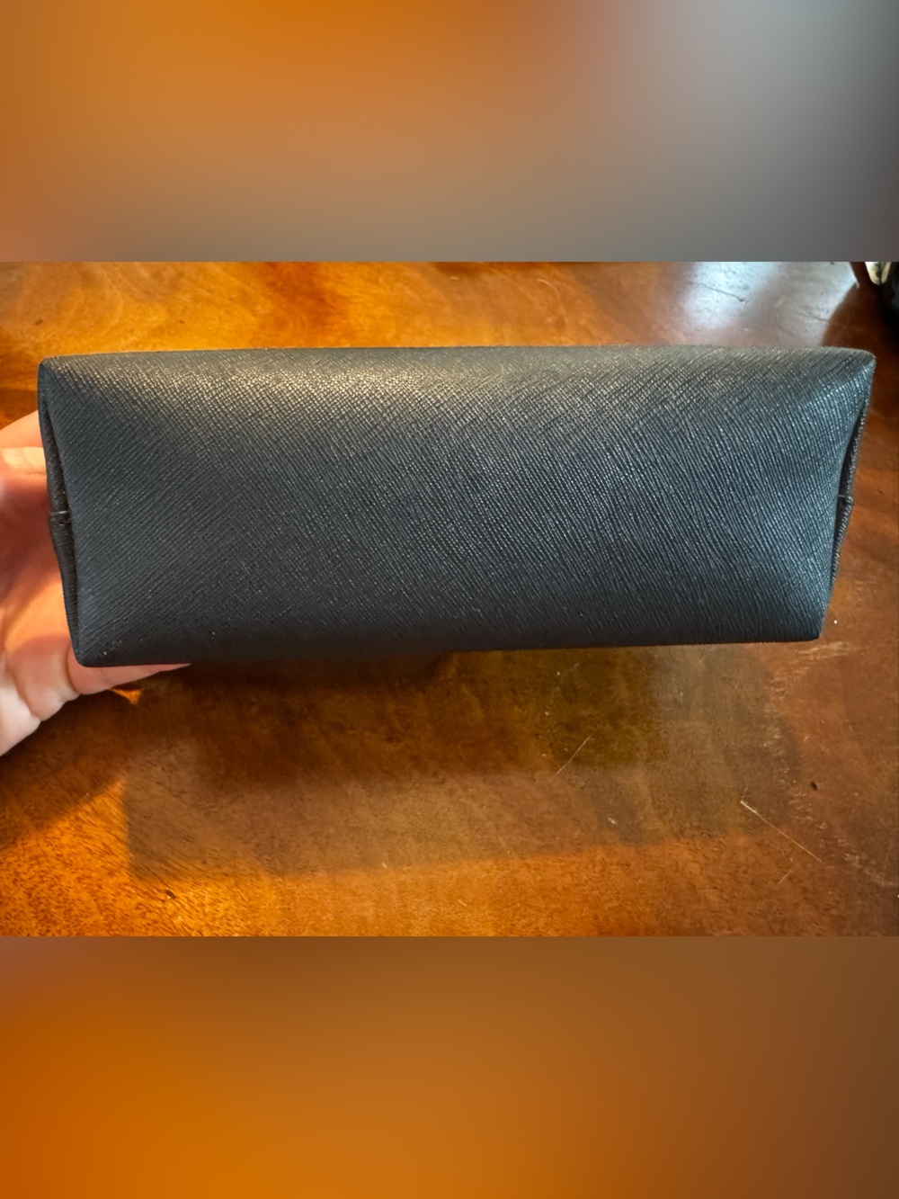 Tory Burch Black Saffiano Leather Cosmetic Pouch / Makeup Bag - Picture 3 of 7